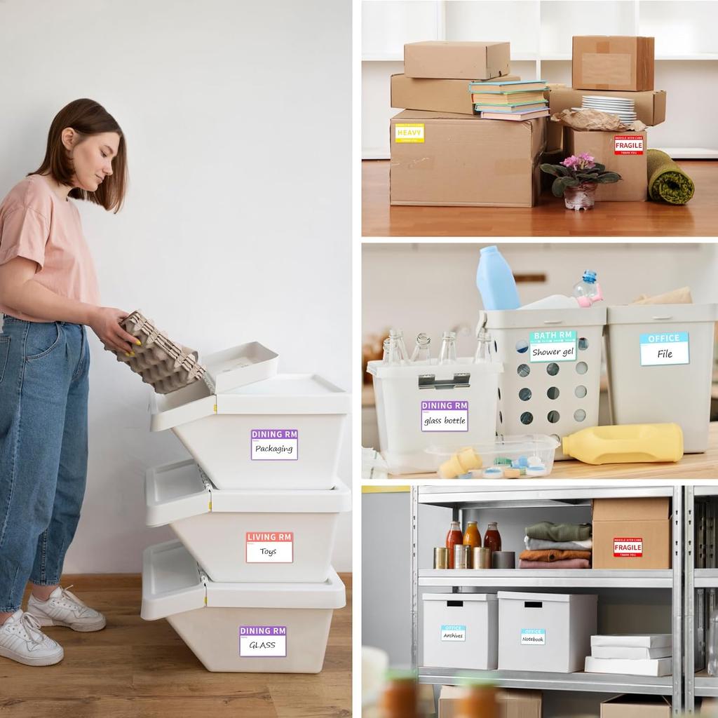 Azureal 540 PCS Moving Labels, 10 Color Coded Moving Stickers Including Fragile, Heavy and Blank Labels, 2'' x 3'' Packing Labels for Moving Boxes,