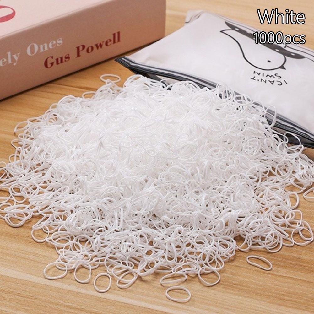1000Pcs Girls Colourful Disposable Rubber Band Hair Ties Headband Ponytail Holder Bands Kids Hair Styling Tools