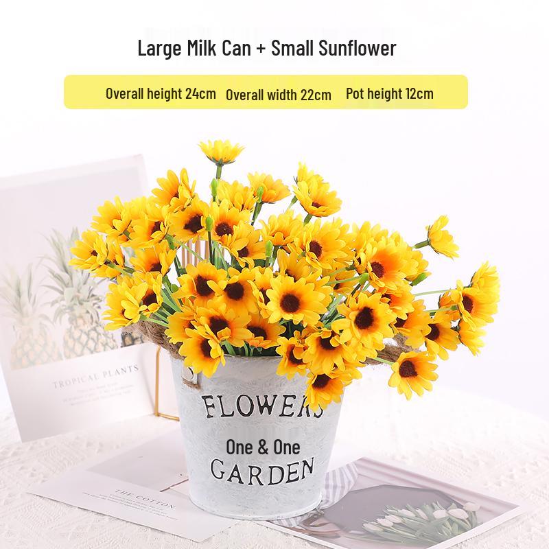 Mini Sunflower Artificial Flower Ornament for Living Room or Dining Table Decoration