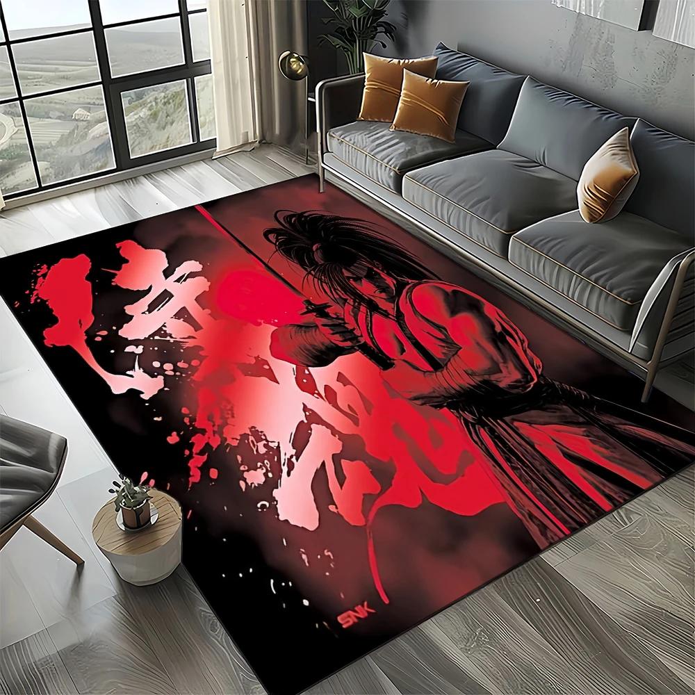 2025 New Style Game Samurai Spirits Shodown Haohmaru Cartoon Carpet Rug for Living Room Bedroom Home Sofa Decoration,Non-slip