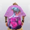Men's T-Shirt Summer Fashion Anime Character Tee 3D Sexy Beauty Print Street Trend Top Loose Oversized Short Sleeve T Shirt
