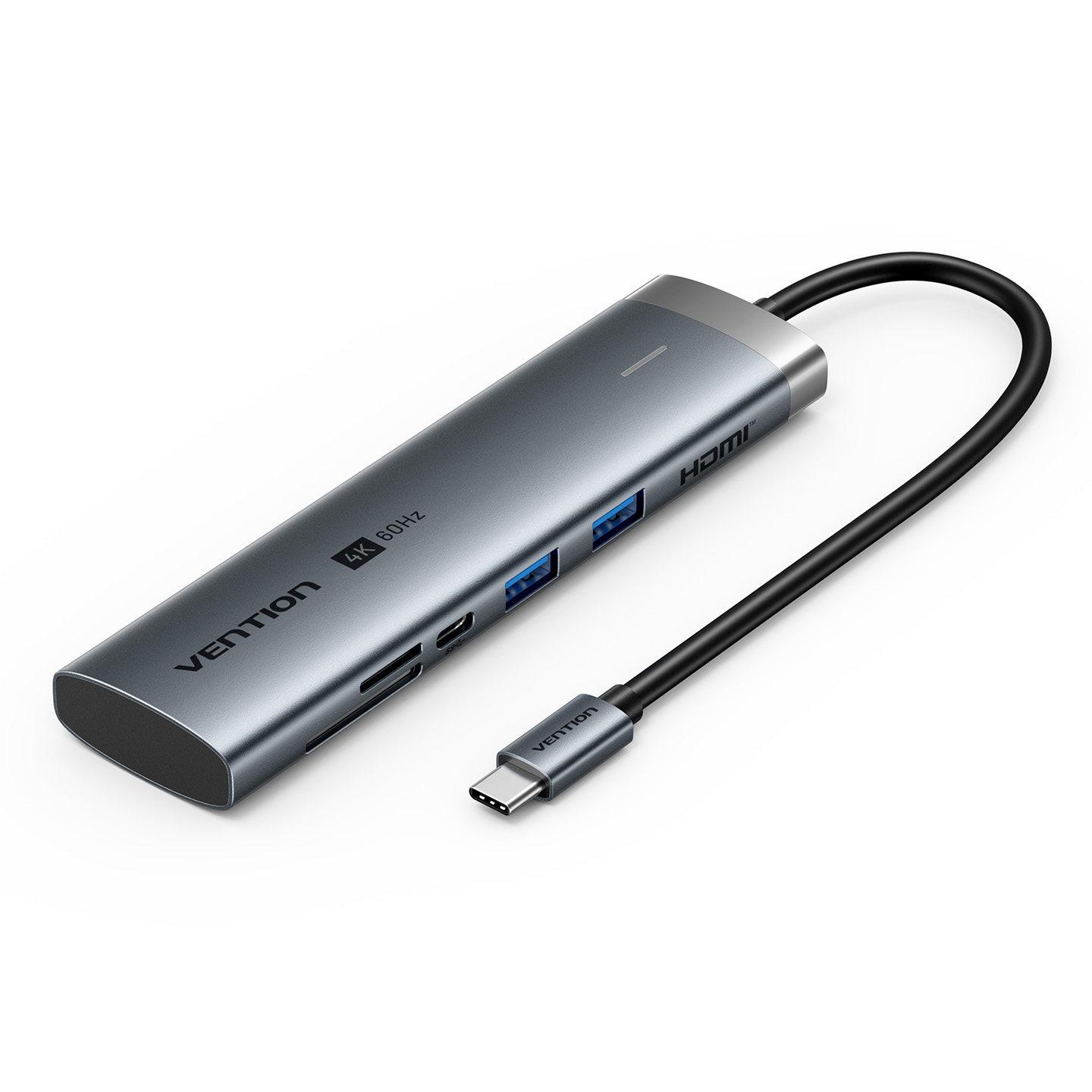 Weixun Type-C Multi-Port Hub: HDMI, USB Splitter & Network Adapter Expansion Dock.