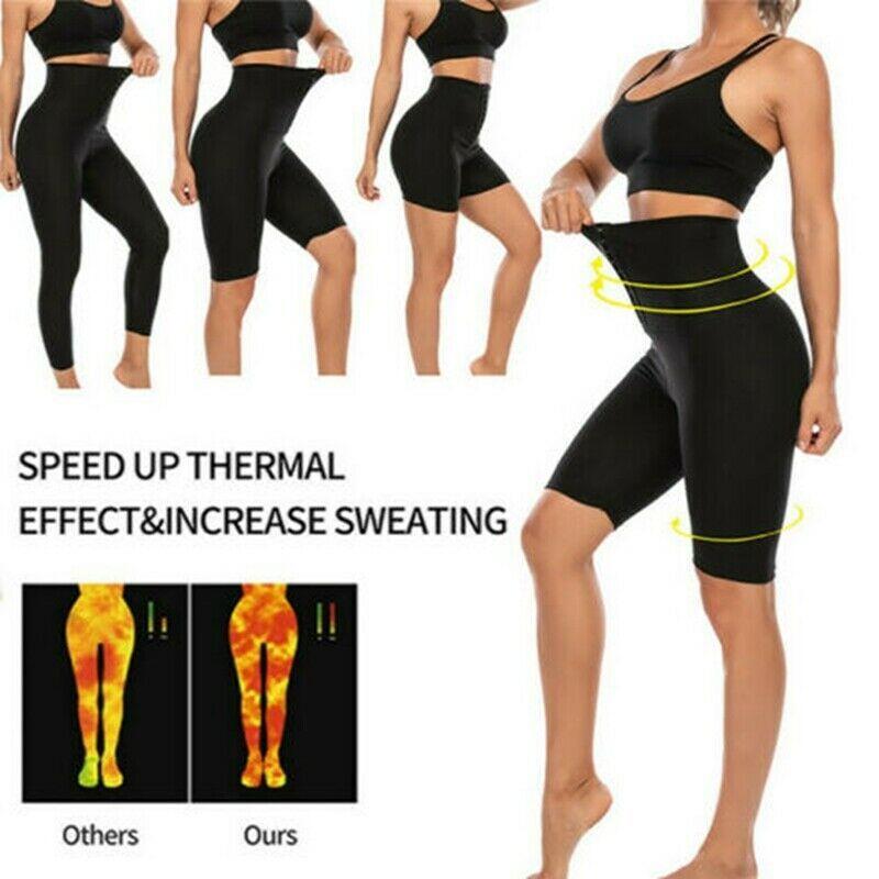 Women Sweat High Waist Sauna Short Pants Weight Loss Workout Fitness Body Shaper Slimming Shapewear Tummy Control Fat Burning Thermo Leggings