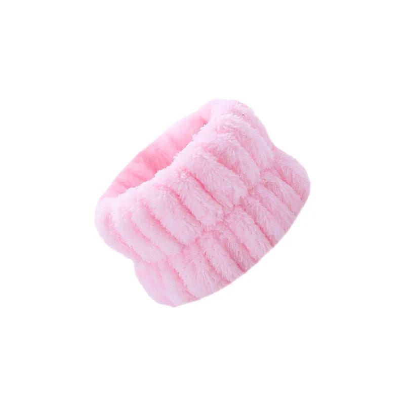 One Pair Washing Face Spa Wrist Washband Hair Band Solid Color Microfiber Absorbent Hair Accesories Headwrap Handmade Makeup