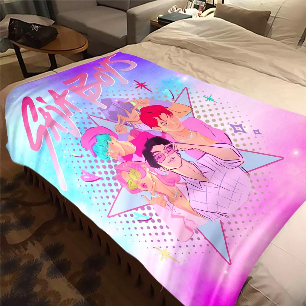 KPop Demonų Medžiotojai Saja Berniukai Flanelinis Antklodės Spaudinys, Šiltas Minkštas Sofai Lovai Kėdei, Puikiai Tinka Kelionėms -HYQ22