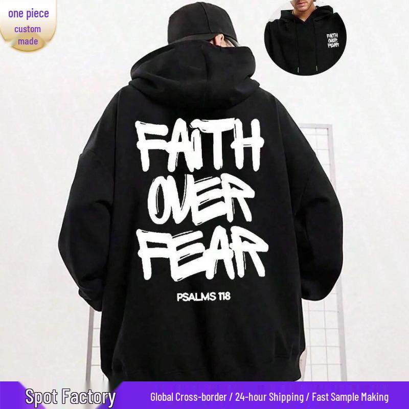 Men's Letter Print Hooded Sweatshirt with Velvet, Warm Casual Autumn/Winter Hoodie Jacket