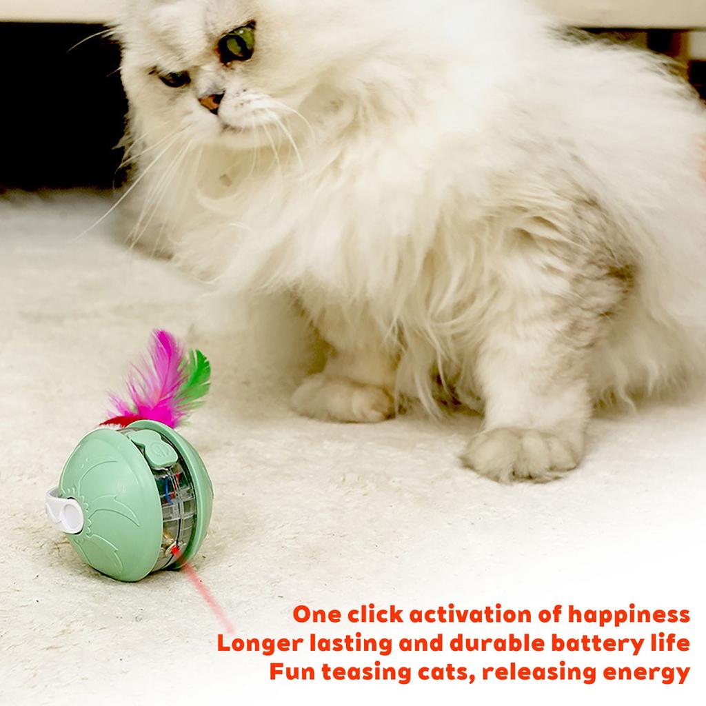 Indoor Cat Interactive Light Up Cat Toy, Rechargeable Electric Cat Ball, Electric Rolling Cat Toy(4 Tail Styles Are Sent Randomly)