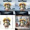 Hat Scarf Cute Penguin Cartoon Pattern Pendant Car Accessories Decoration