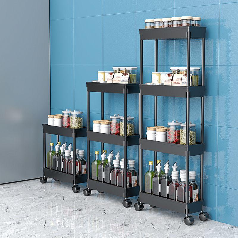 Scaffale da Pavimento Multi-strato Piccolo Carrello Portaoggetti Cestino per Verdura Scaffale da Bagno per Fessure Cucina di Casa