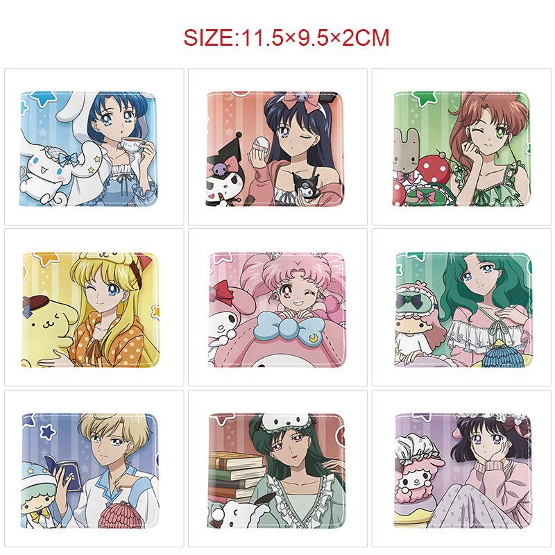 Sailor Moon Wallet Summer New Cartoon Print Bifold Cute Short Purse for Teens Students Boys Girls