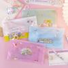 1pcs Pvc Zipper Pouch Document Bag Transparent Zip File Folders School Office Supplies Pencil Case Storage Bags