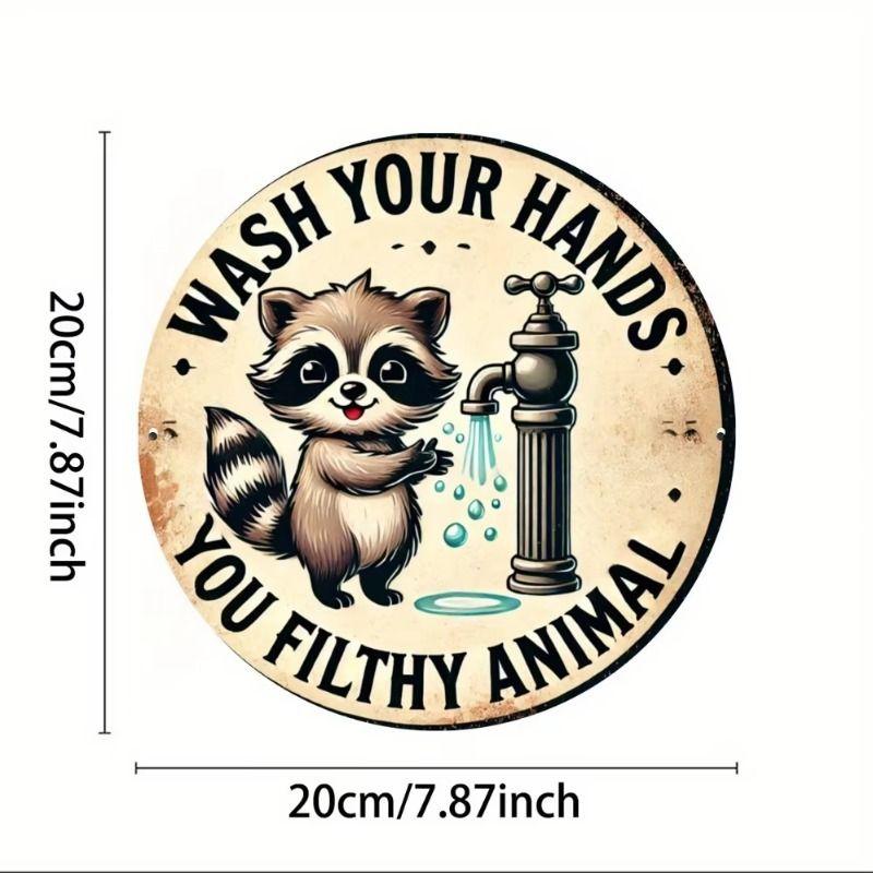 Flat 2D Metal Sign Board Hanging Decorative Wall Art 20x20cm