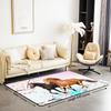 Galloping Horse Area Rug Soft Cherry Blossom Carpet for Bedroom & Living Room, Non-Slip Kids/Teens Decor Floor Mat