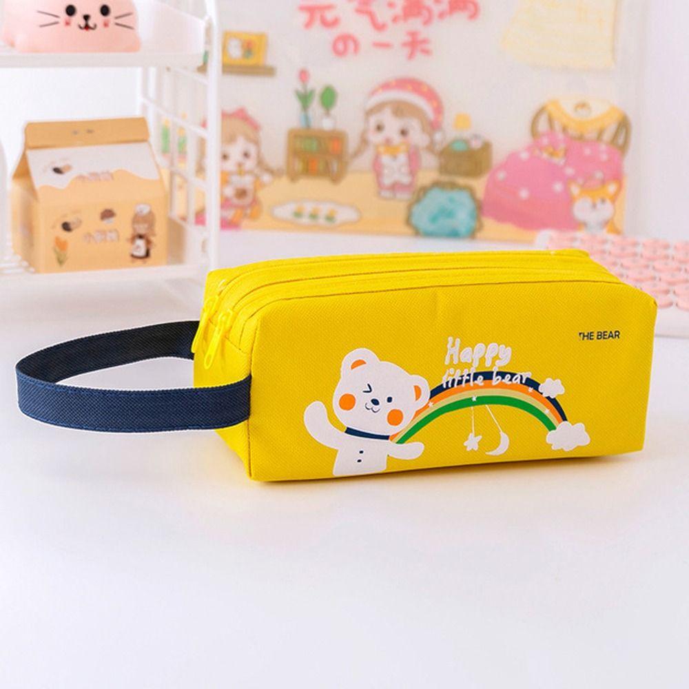 Writing Supplies Pen Pouch Learning Stationery Pencil Case Pencil Bag Zipper Pouch Cartoon Pen Bag