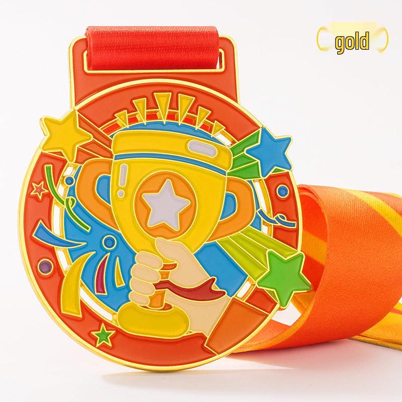 Custom-Made Children s Trophy Medal: Sports Champion, Reading Achievement, Kindergarten Honor Badge золотой