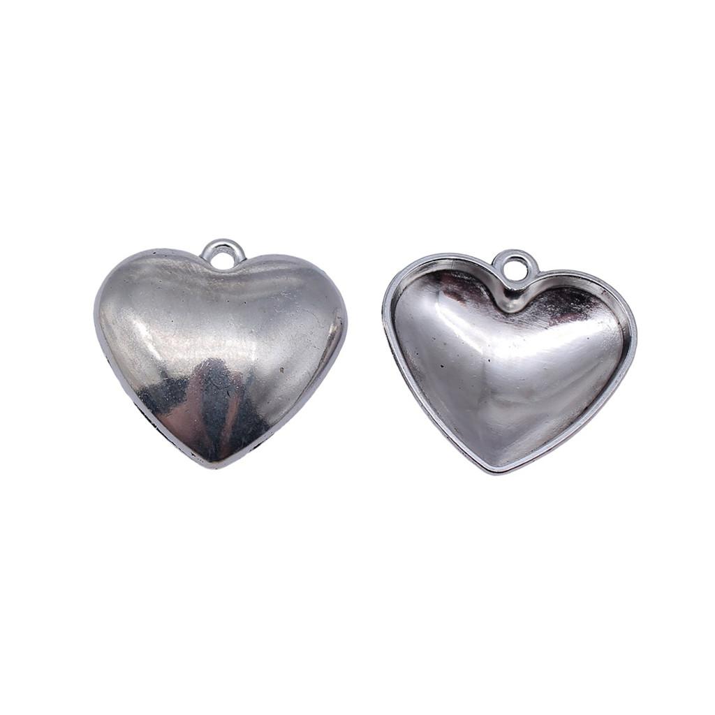Filigree Heart Charms Antique Alloy Pendants For Vintage Floral Jewelry