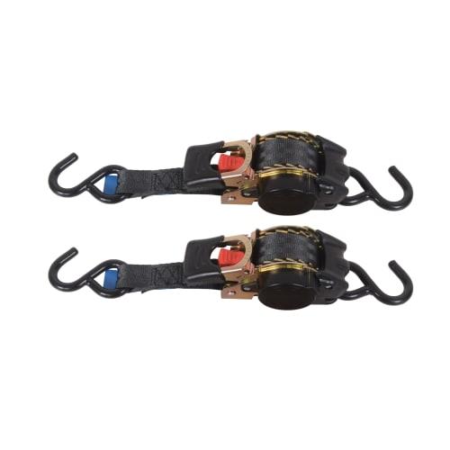 MOTO4U Automatic Tie-Down Belts, Set of 2, 25mm x 3m, Ratchet Belts, Secures Cargo, Secures Cargo