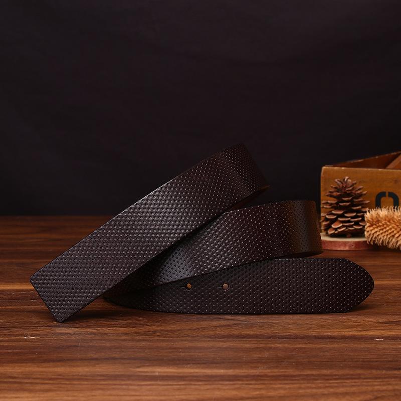 Headless Belt Men'S Genuine Leather First Layer Cowhide Belt Strip Trend No Buckle Smooth Buckle Belt Plate Buckle Belt No Buckle Head