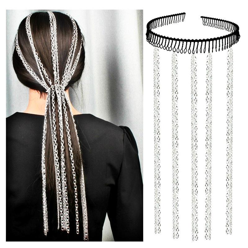 

Популярные аксессуары для волос в Европе и Америке. Обруч для волос с толстой цепочкой. Женская мода.