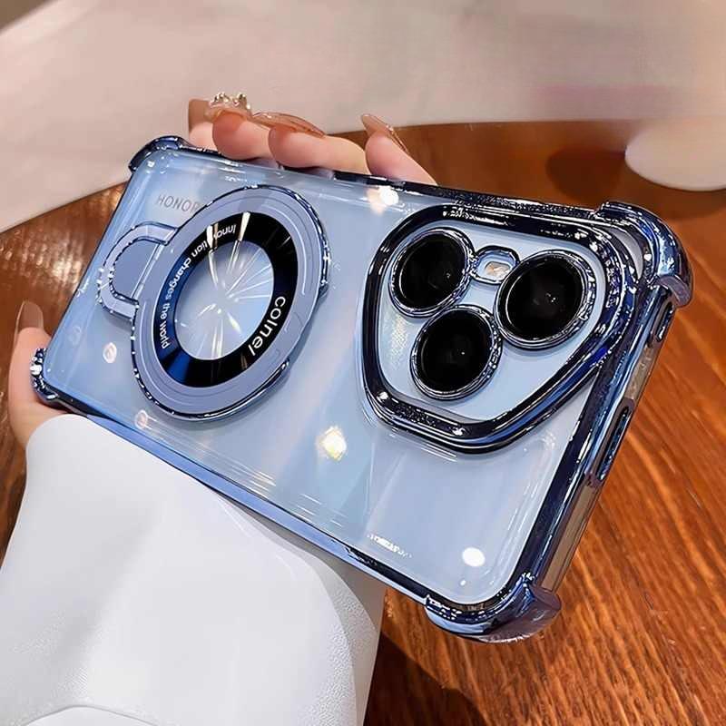 Für Honor 400Lite Hülle Transparent Stoßfest Magnetische Halterung Handyhülle Für Honor 400 Pro 300 200Lite 90 X8 X8C Silikonhülle