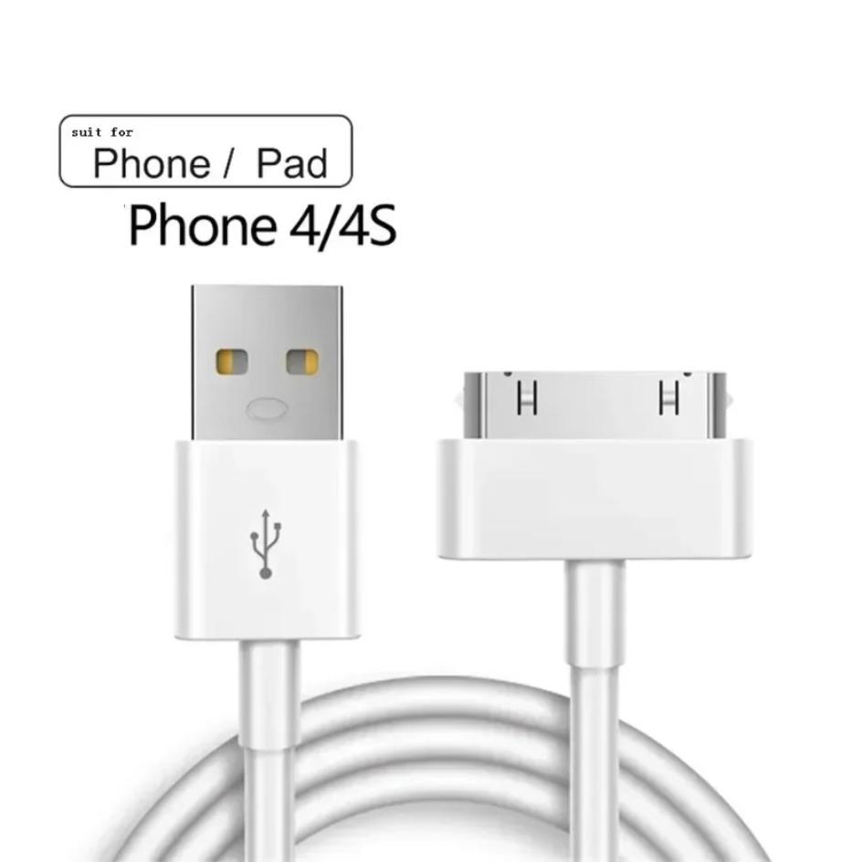 30 Pin USB Chargers Cable For IPhone 4 4s 3G 3GS iPad 1 2 3 iPod Adapter Accessories Nano Touch Charging Data Cable Usb Charger