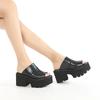 Fashion Summer Womens Sandals Platform Wedge Heel Slip On Slingback Black Wthie Heeled Sandals Mules Peep Toe Breathable Big Size