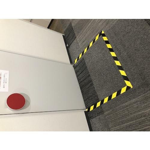 Nitoms Office Line Tape 50mm x 5m Tiger Stripe RR0256 Reusable Hook and Loop Floor Marking Tape
