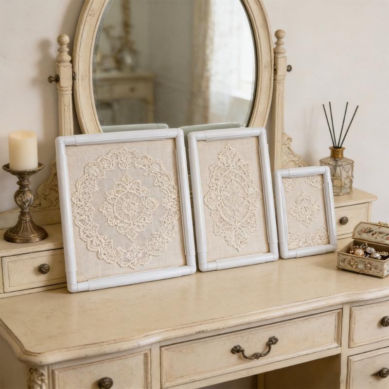Sturdy PVC Craft Hoop For Crosses Stitching And Embroidery Projects Easy To Assemble Without Tool