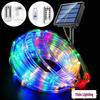 Solar-Powered LED Strip Lights: Colorful Outdoor Christmas Soft Tube with Battery/USB Copper Wire In Seven Rainbow Colors
