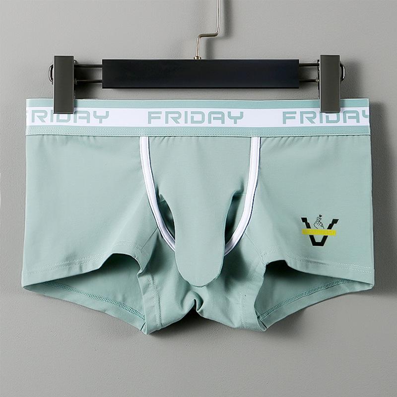 Wangjiang Men's Cotton Trunk Underwear with Gun & Ball Separation, Mid-Waist, Plus Size.