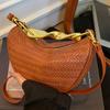 Fashion Woven Pattern Portable Crescent Bag Women's Bag New Niche Design Shoulder Messenger Bag Foreign Style Dumpling Bag