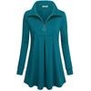 Fashoin Women's Long Sleeve Lapel Tunic Casual Pullover Sweatshirt Blouse Tops