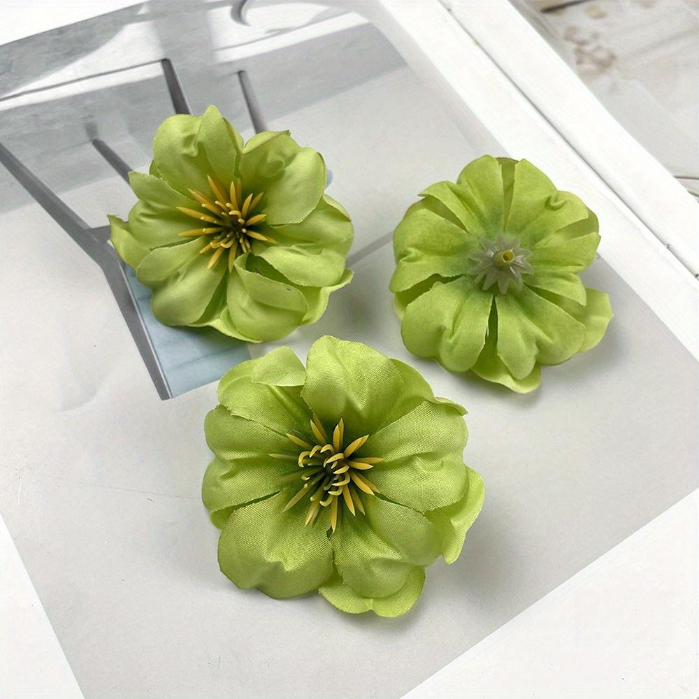 

10 шт. Искусственный цветок с завивкой сердцевины, сделай сам, головка розы 10Pcs зелёный