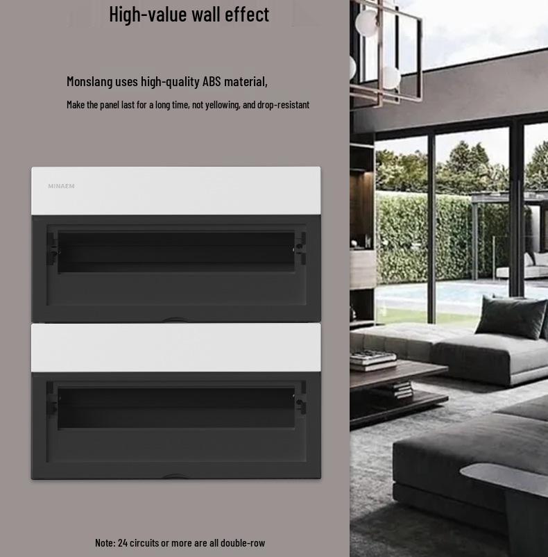 Monslang Surface-Mounted Indoor Distribution Box, 24-Position, High-Value Strong Current Control Box for Household Wiring.