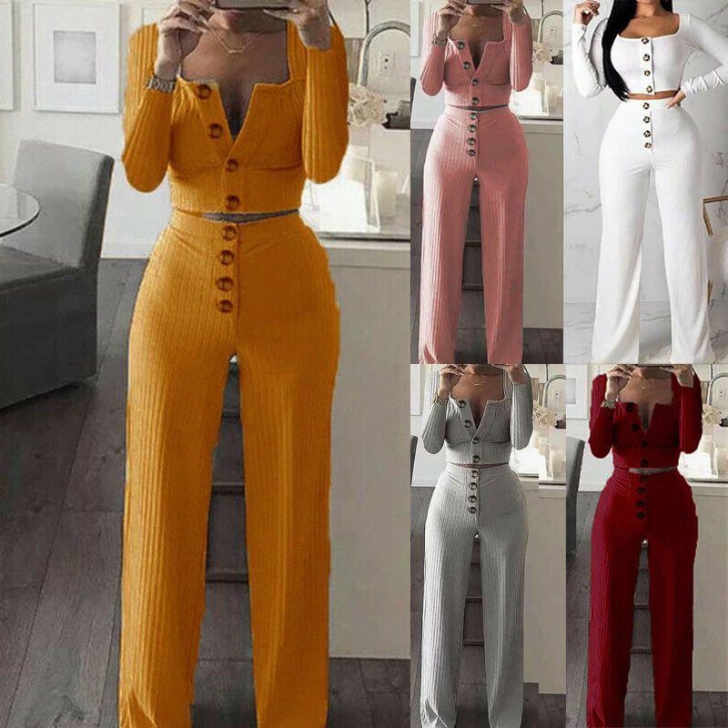 Stilvoller Damen Trainingsanzug Cropped Top und Hose Set Bequeme Loungewear Kollektion Größe 6-18