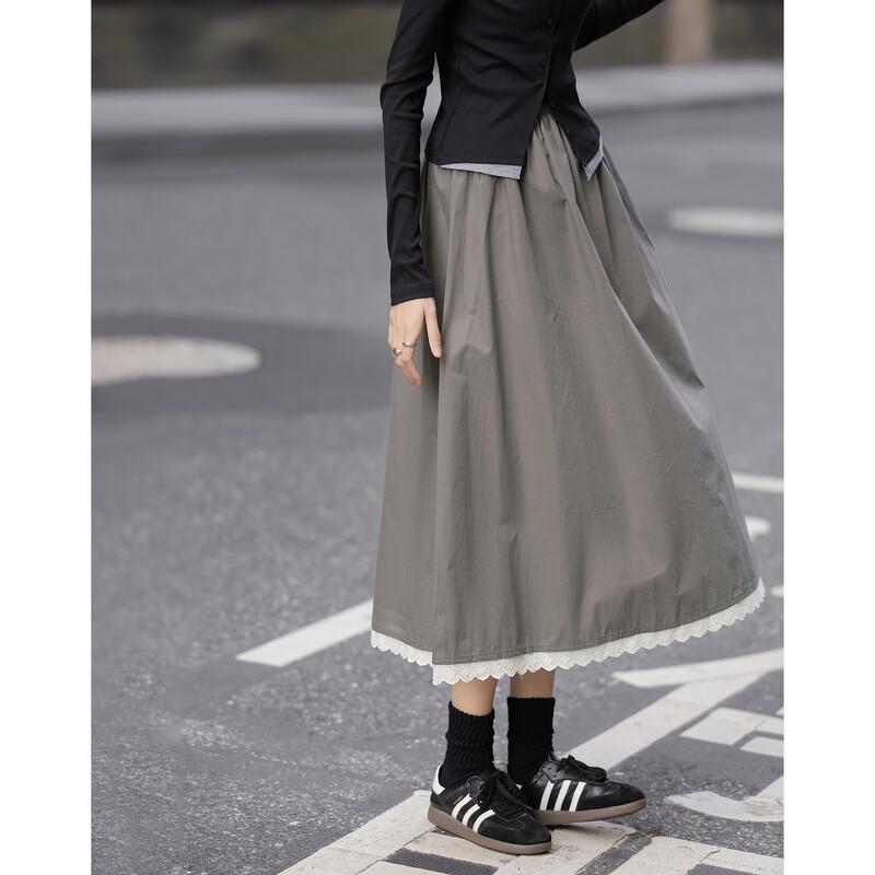 

Pure Cotton Pleated A-Line Mid-Length Skirt S