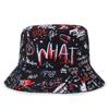 Korean Graffiti Bucket Hat: Unisex Hip Hop Street Style, Adjustable Sun Hat