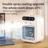 Portable Water Cooled Air Cooler Fan Mini Desk Air Conditioner USB Rechargeable Spray Humidifier Misting Fan With Ice Box
