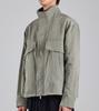 Button Seoul Diagonal Pocket Crop Military Blouson (Khaki)