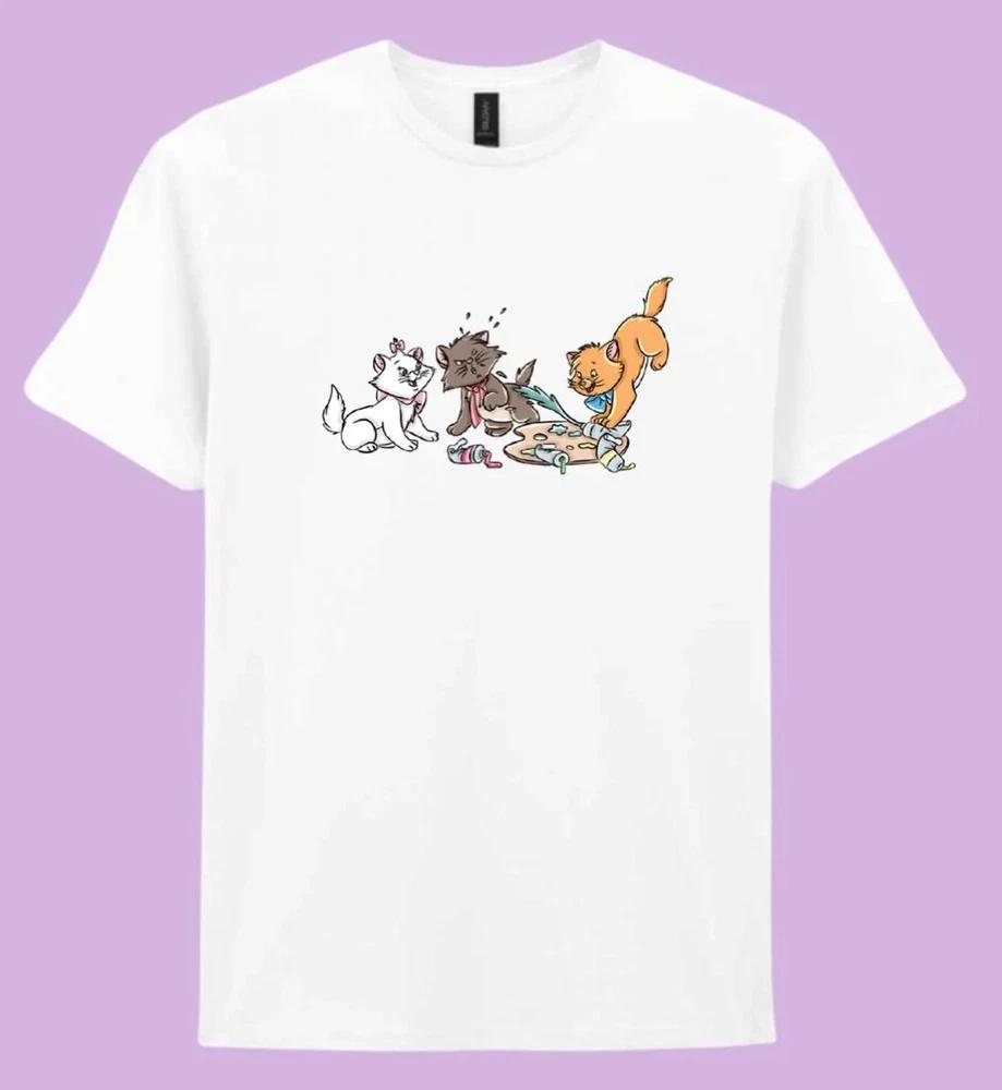 Cat Aristocat Inspired Printed Pink TShirt Underwater Kittens Marie S