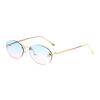 1pc Diamond Studded Letter F Frameless Oval Sunglasses Ins Street Pography Sunglasses Elegant and Fashionable