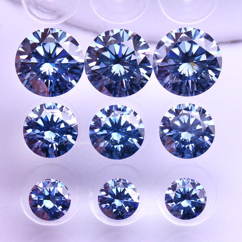 Round Multicolor Moissanite Stones: Red, Yellow, Blue, Green & Paraiba Colors