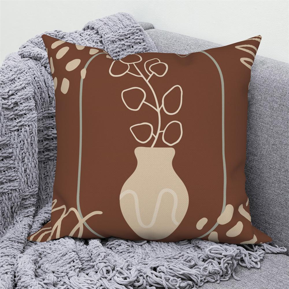 Home Sofa Office Cushion Pillowcase Wholesale  Nordic Style Abstract Plant Floral
