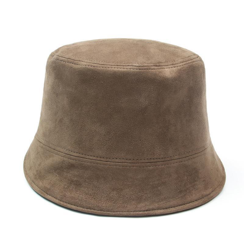 

Influencer-style plain face-covering versatile suede bucket hat for autumn and winter, makes the face look smaller, solid color bucket hat for men Average Size