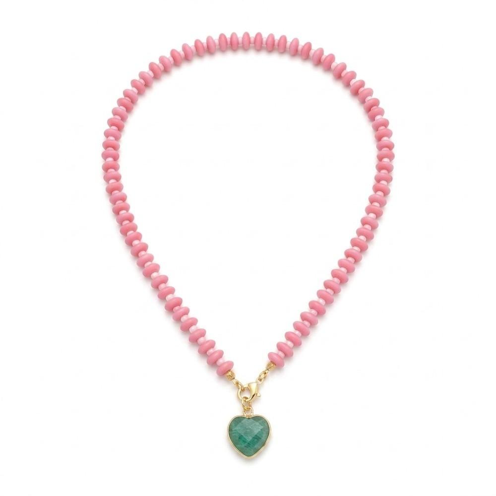 Malachite Beads Stone Necklaces Dopamine Color Colored Stone Charms Jewelry Beach