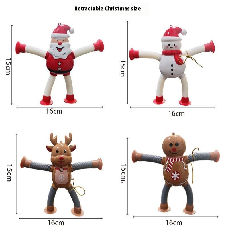 Christmas Extendable Santa Claus Snowman Pendants Christmas Decoration For Home Xmas Tree Hanging Ornaments  Year Kids Gifts