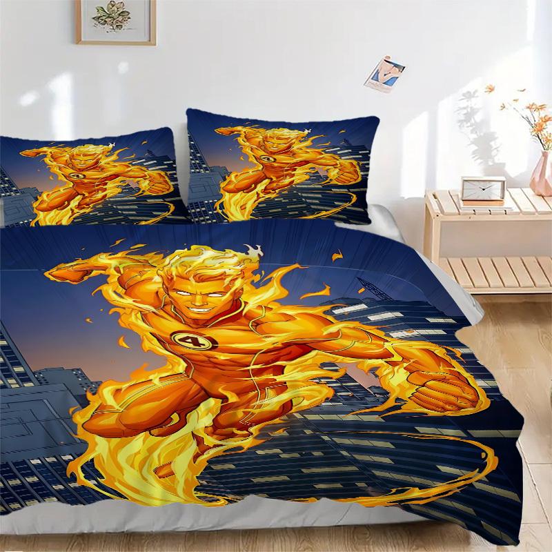 

3pcs Flash superhero Duvet Cover Set, 1 Duvet Cover + 2 Pillowcases (No Insert), High-Definition Print for All Seasons,Durable yy251103075 135x200cm