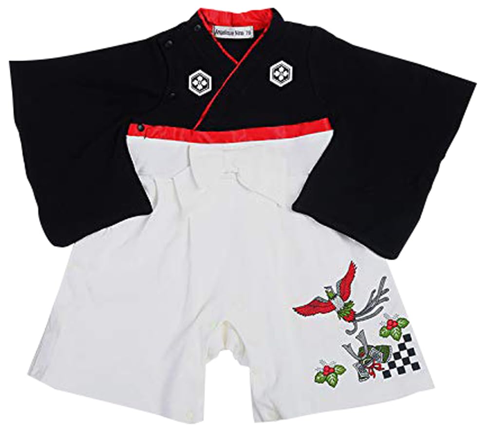 Angelique Nina Hakama Rompers Phoenix Point Hakama All Black and White Men's (80cm)