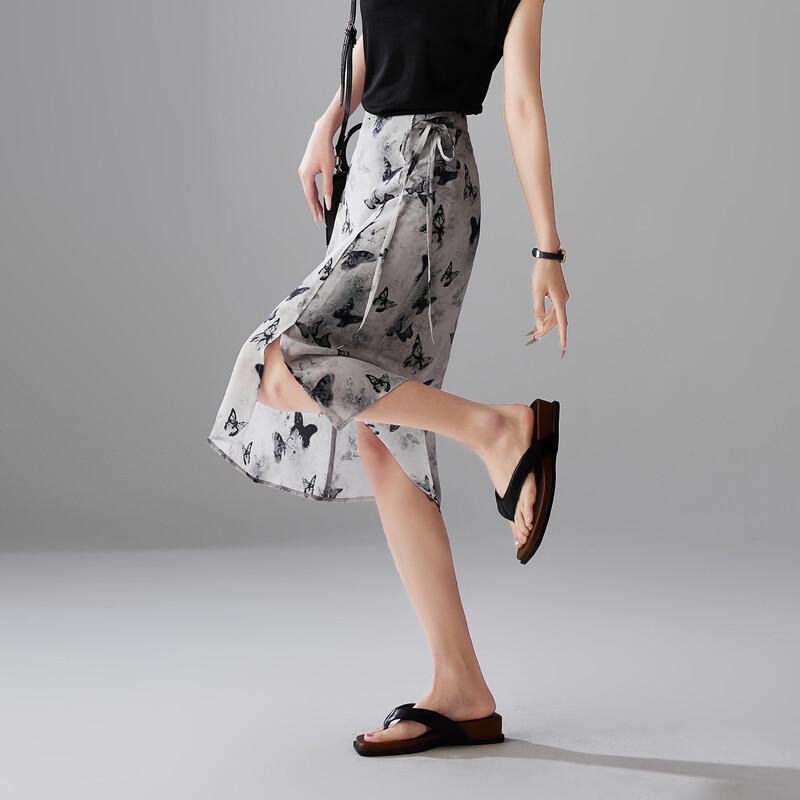 Gonna midi a linea A in seta di gelso elegante da donna SOFSIL
