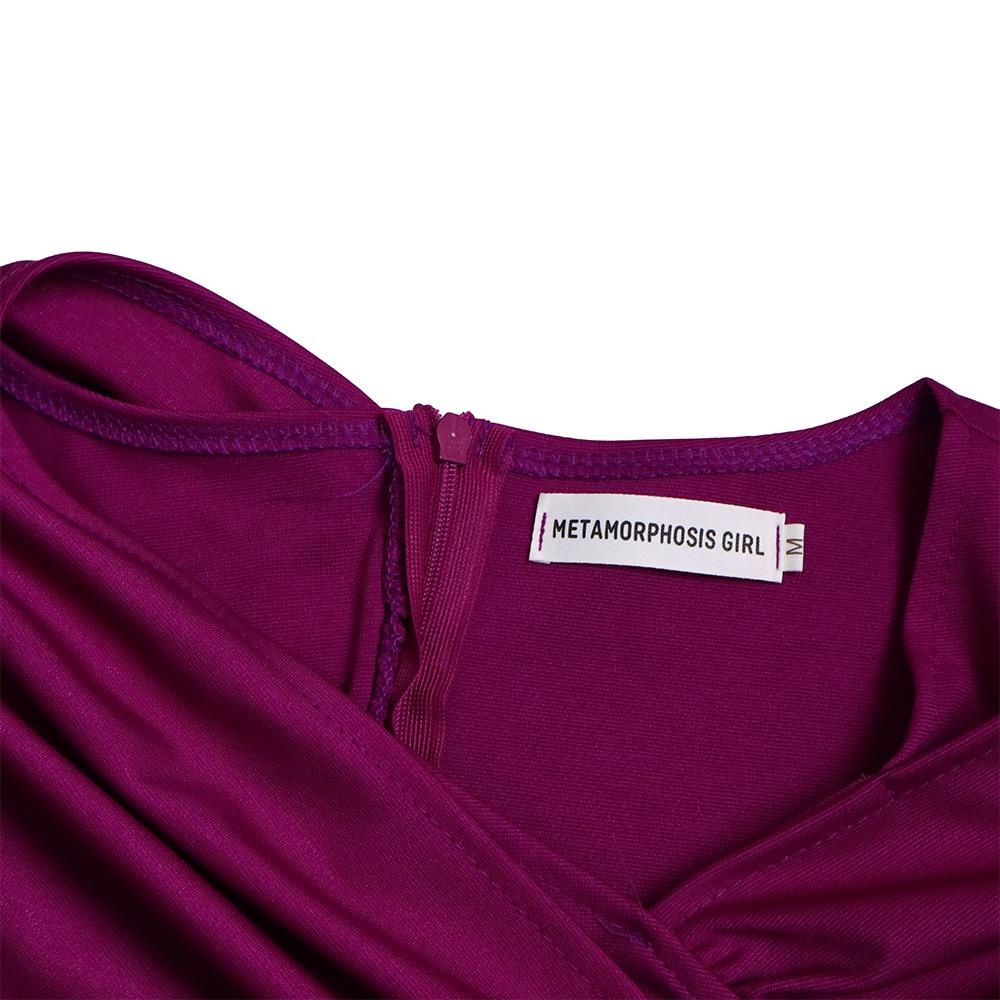 JKASHDK Moda dama toamna iarna imprimeu culoare uni maneca lunga talie inalta rochii de cocktail si seara